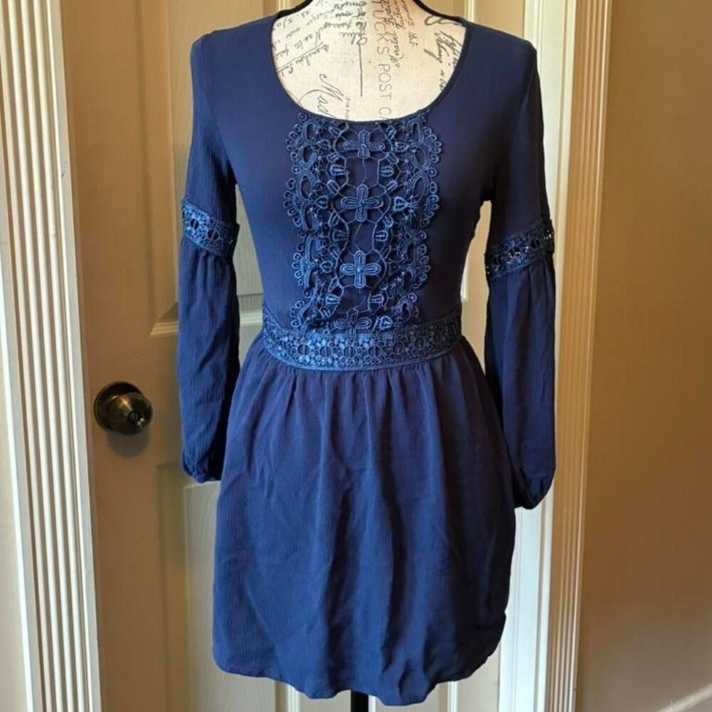 Buttons Women's Blue Dress